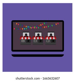 Accessing online media stores through notebook computers.