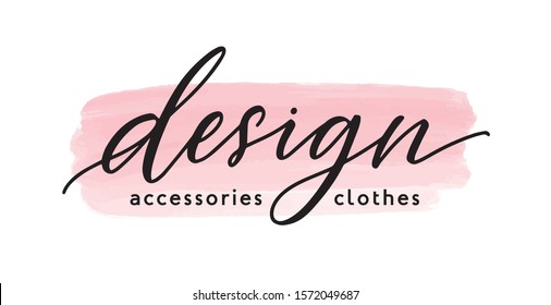 Accessories anf clothes design handwritten lettering. Brushstroke store logotype isolated vector calligraphy. Fashion boutique name cursive inscription. Shop logo design with calligraphic typography.