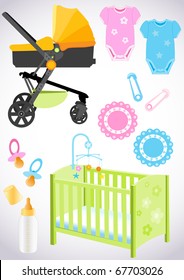 Accessories for the baby, design elements