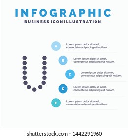 Accessories, Beauty, Lux, Necklets Solid Icon Infographics 5 Steps Presentation Background