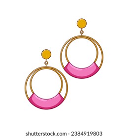 accessories boho earrings cartoon. beautiful style, summer nature, sun model accessories boho earrings sign. isolated symbol vector illustration