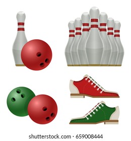 Accessories for bowling play, balls, pins or skittles, shoes