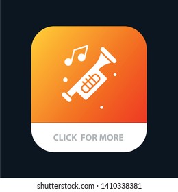 Accessories, Car, Horn, Noise, Trumpet Mobile App Button. Android and IOS Glyph Version