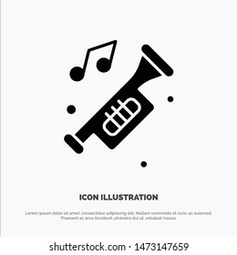 Accessories, Car, Horn, Noise, Trumpet solid Glyph Icon vector