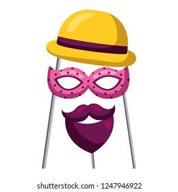 accessories of carnival celebration in stick