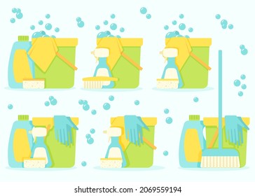 Accessories for cleaning the house - a set. 