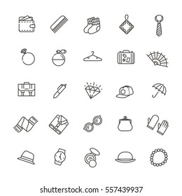 accessories concept illustration, line flat design
