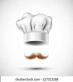 Accessories Cook (hat And Mustache). Eps 10