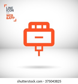accessories for the devices. Plug line vector isolated minimal single flat icon for websites and mobile minimalistic flat design. Modern trend concept design style illustration symbol