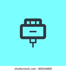 accessories for the devices. Plug line vector isolated minimal single flat icon for websites and mobile minimalistic flat design. Modern trend concept design style illustration symbol