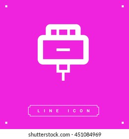 accessories for the devices. Plug line vector isolated minimal single flat icon for websites and mobile minimalistic flat design. Modern trend concept design style illustration symbol