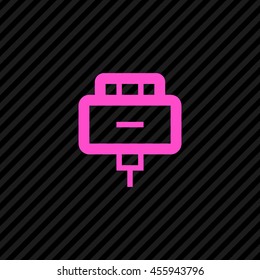 accessories for the devices. Plug line vector isolated minimal single flat icon for websites and mobile minimalistic flat design. Modern trend concept design style illustration symbol