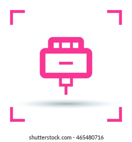 accessories for the devices. Plug line vector isolated minimal single flat icon for websites and mobile minimalistic flat design. Modern trend concept design style illustration symbol