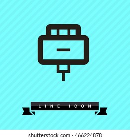 accessories for the devices. Plug line vector isolated minimal single flat icon for websites and mobile minimalistic flat design. Modern trend concept design style illustration symbol