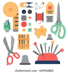 Accessories equipment needlework vector illustration.