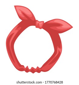 Accessories for hairstyle of females, isolated headband used during fitness exercises. Scrunchie with flexible texture, fabric textile or handkerchief for summer outfits. Stylish hairband vector