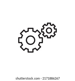 Plantilla modificable de color del icono Accesorios. Signo vectorial del símbolo del engranaje aislado en fondo blanco