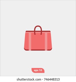 Accessories icon, handbag symbol, flat vector and trendy illustration sign