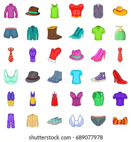 Accessories icons set. Cartoon style of 36 accessories vector icons for web isolated on white background
