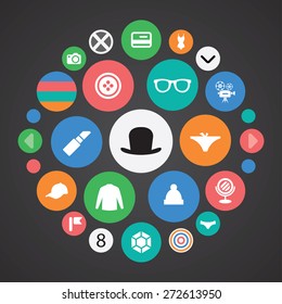 accessories icons universal set for web and mobile