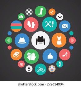 accessories icons universal set for web and mobile