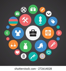 accessories icons universal set for web and mobile