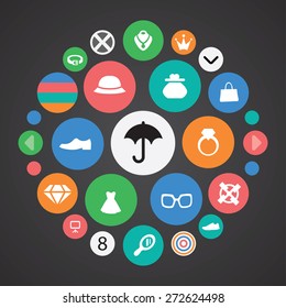 accessories icons universal set for web and mobile