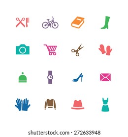 accessories icons universal set for web and mobile