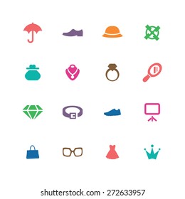 accessories icons universal set for web and mobile