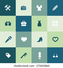 accessories icons universal set for web and mobile