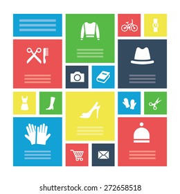 accessories icons universal set for web and mobile