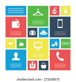 accessories icons universal set for web and mobile