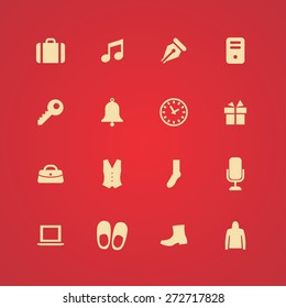 accessories icons universal set for web and mobile