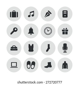 accessories icons universal set for web and mobile