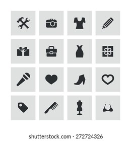 accessories icons universal set for web and mobile
