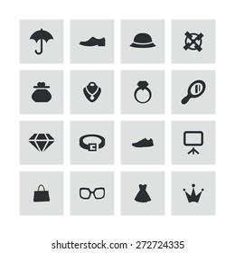 accessories icons universal set for web and mobile