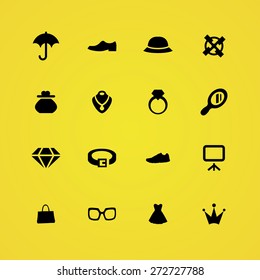 accessories icons universal set for web and mobile