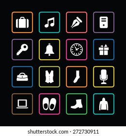 accessories icons universal set for web and mobile