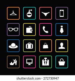 accessories icons universal set for web and mobile