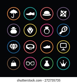 accessories icons universal set for web and mobile