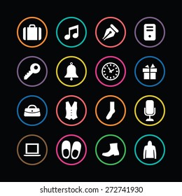 accessories icons universal set for web and mobile