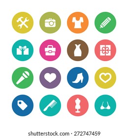 accessories icons universal set for web and mobile
