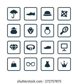 accessories icons universal set for web and mobile