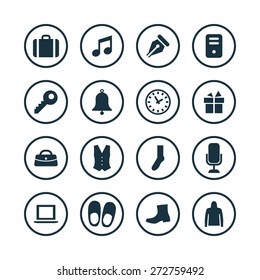 accessories icons universal set for web and mobile