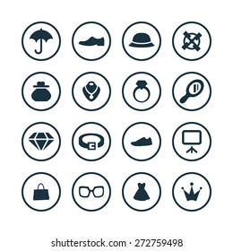 accessories icons universal set for web and mobile