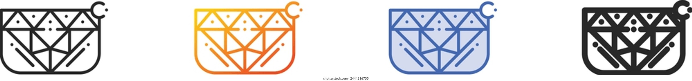 accessories icon.Thin Linear, Gradient, Blue Stroke and bold Style Design Isolated On White Background