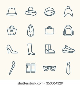 Accessories line icon set