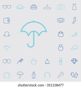 accessories outline, thin, flat, digital icon set for web and mobile