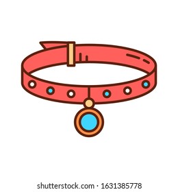 Accessories for pet color line icon. Pet supplies for their safety and happines. Pictogram for web page, mobile app, promo. UI UX GUI design element. Editable stroke.