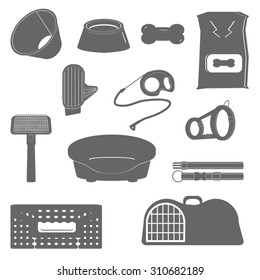 accessories for pets, icon set